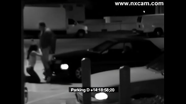 Blonde amateur college student gets caught on web cam giving a car blowjob