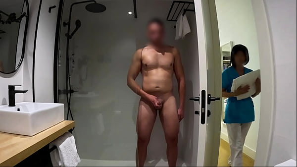 Maid catches me jerking off in hotel bathroom