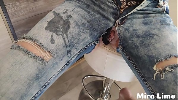 Teen Mira Lime gets caught fucking with ripped jeans