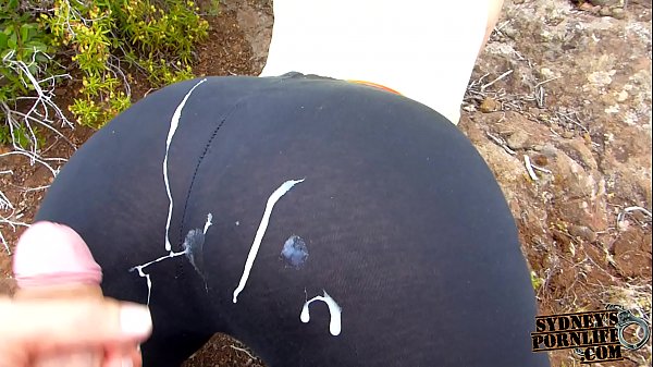 Sydney Simpson hiking with big juicy ass in mountains