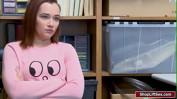 Redhead April Reid gets rough fucked after shoplifting