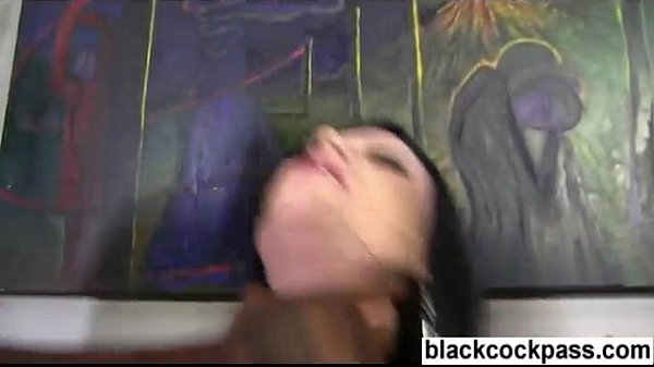 Black guy fucks tight white girl with huge cock